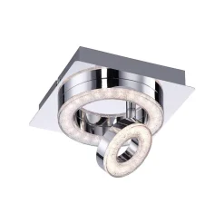 Just Light LED-Deckenleuchte 2-flg. Tim Chrom Metall Acryl B/H/L: ca. 17x13x17 cm 1 Brennstellen