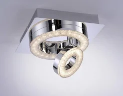 Just Light LED-Deckenleuchte 2-flg. Tim Chrom Metall Acryl B/H/L: ca. 17x13x17 cm 1 Brennstellen