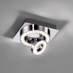 Just Light LED-Deckenleuchte 2-flg. Tim Chrom Metall Acryl B/H/L: ca. 17x13x17 cm 1 Brennstellen