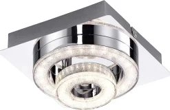 Just Light LED-Deckenleuchte 2-flg. Tim Chrom Metall Acryl B/H/L: ca. 17x13x17 cm 1 Brennstellen