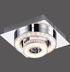 Just Light LED-Deckenleuchte 2-flg. Tim Chrom Metall Acryl B/H/L: ca. 17x13x17 cm 1 Brennstellen