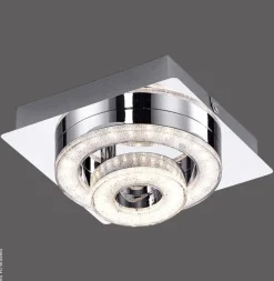Just Light LED-Deckenleuchte 2-flg. Tim Chrom Metall Acryl B/H/L: ca. 17x13x17 cm 1 Brennstellen