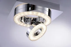 Just Light LED-Deckenleuchte 2-flg. Tim Chrom Metall Acryl B/H/L: ca. 17x13x17 cm 1 Brennstellen