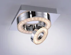 Just Light LED-Deckenleuchte 2-flg. Tim Chrom Metall Acryl B/H/L: ca. 17x13x17 cm 1 Brennstellen