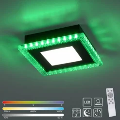 Just Light LED-Deckenleuchte 14510-18 schwarz Kunststoff B/H/L: ca. 20x5x20 cm