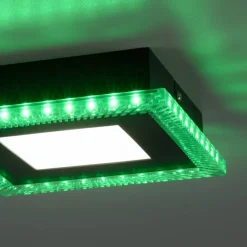 Just Light LED-Deckenleuchte 14510-18 schwarz Kunststoff B/H/L: ca. 20x5x20 cm