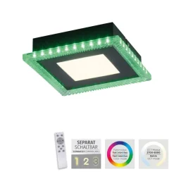 Just Light LED-Deckenleuchte 14510-18 schwarz Kunststoff B/H/L: ca. 20x5x20 cm
