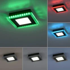 Just Light LED-Deckenleuchte 14510-18 schwarz Kunststoff B/H/L: ca. 20x5x20 cm