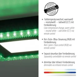 Just Light LED-Deckenleuchte 14510-18 schwarz Kunststoff B/H/L: ca. 20x5x20 cm