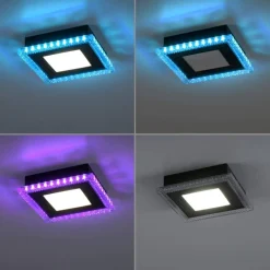 Just Light LED-Deckenleuchte 14510-18 schwarz Kunststoff B/H/L: ca. 20x5x20 cm