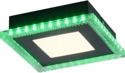 Just Light LED-Deckenleuchte 14510-18 schwarz Kunststoff B/H/L: ca. 20x5x20 cm