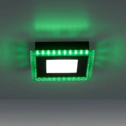 Just Light LED-Deckenleuchte 14510-18 schwarz Kunststoff B/H/L: ca. 20x5x20 cm