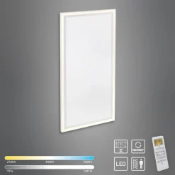 Just Light LED-Deckenleuchte mit Heizfunktion BEROA 18069-16 weiß Kunststoff Metall B/H/T: ca. 60x6,8x120 cm 1 Brennstellen