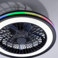 Just Light LED-Deckenventilator Brandon schwarz B/H/L: ca. 45,5x14x45,5 cm max. 36 W