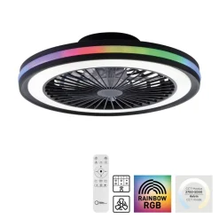 Just Light LED-Deckenventilator Brandon schwarz B/H/L: ca. 45,5x14x45,5 cm max. 36 W