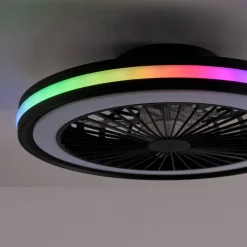Just Light LED-Deckenventilator Brandon schwarz B/H/L: ca. 45,5x14x45,5 cm max. 36 W