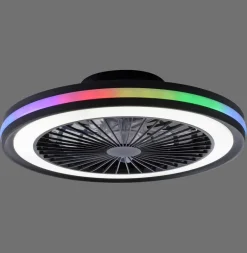 Just Light LED-Deckenventilator Brandon schwarz B/H/L: ca. 45,5x14x45,5 cm max. 36 W
