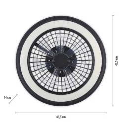 Just Light LED-Deckenventilator Brandon schwarz B/H/L: ca. 45,5x14x45,5 cm max. 36 W