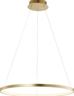 Just Light LED-Pendelleuchte CIRCLE 11524-12 weiß gold Kunststoff Metall H/D: ca. 120x60 cm 1 Brennstellen