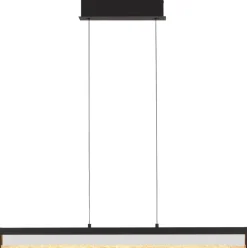 Just Light LED-Pendelleuchte schwarz Metall B/H/T: ca. 100x9x40 cm