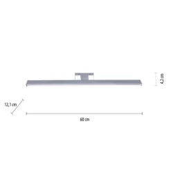 Just Light LED-Spiegelleuchte MATTIS 11133-17 weiß Chrom Kunststoff B/H/T: ca. 12,1x4,2x60 cm 1 Brennstellen