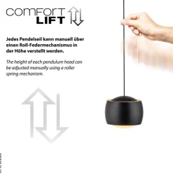 Just Light Pendelleuchte Ballini schwarz