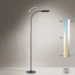 Just Light Stehlampe KELLY 14406-18 schwarz Kunststoff B/H/T: ca. 63x175x63 cm 1 Brennstellen
