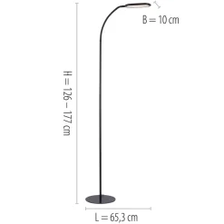Just Light Stehlampe KELLY 14406-18 schwarz Kunststoff B/H/T: ca. 63x175x63 cm 1 Brennstellen