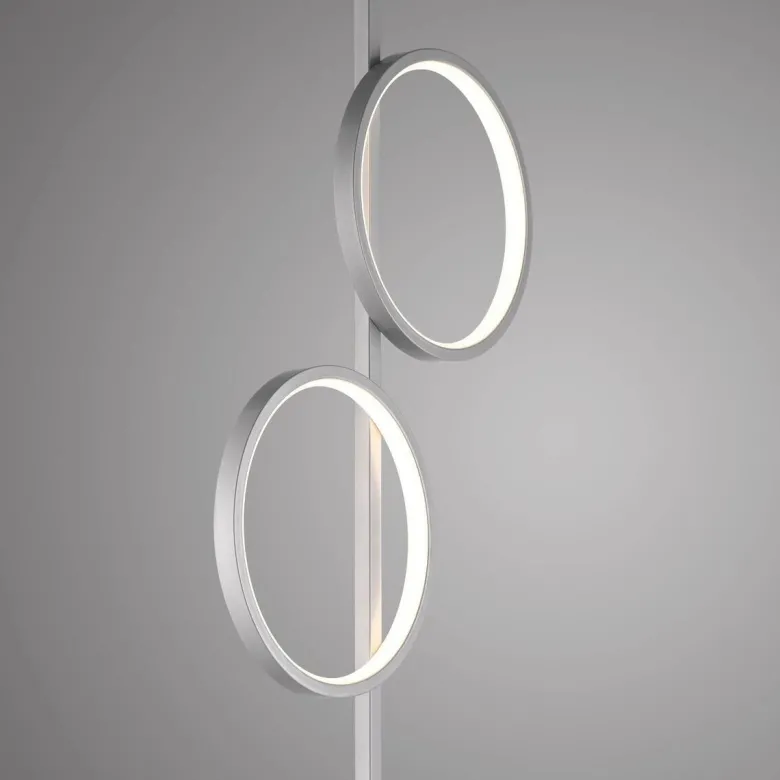 Just Light Stehlampe Mini-Ritus silber Eisen B/H/T: ca. 40,5x151x21 cm 2 Brennstellen