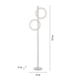 Just Light Stehlampe Mini-Ritus silber Eisen B/H/T: ca. 40,5x151x21 cm 2 Brennstellen