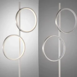 Just Light Stehlampe Mini-Ritus silber Eisen B/H/T: ca. 40,5x151x21 cm 2 Brennstellen
