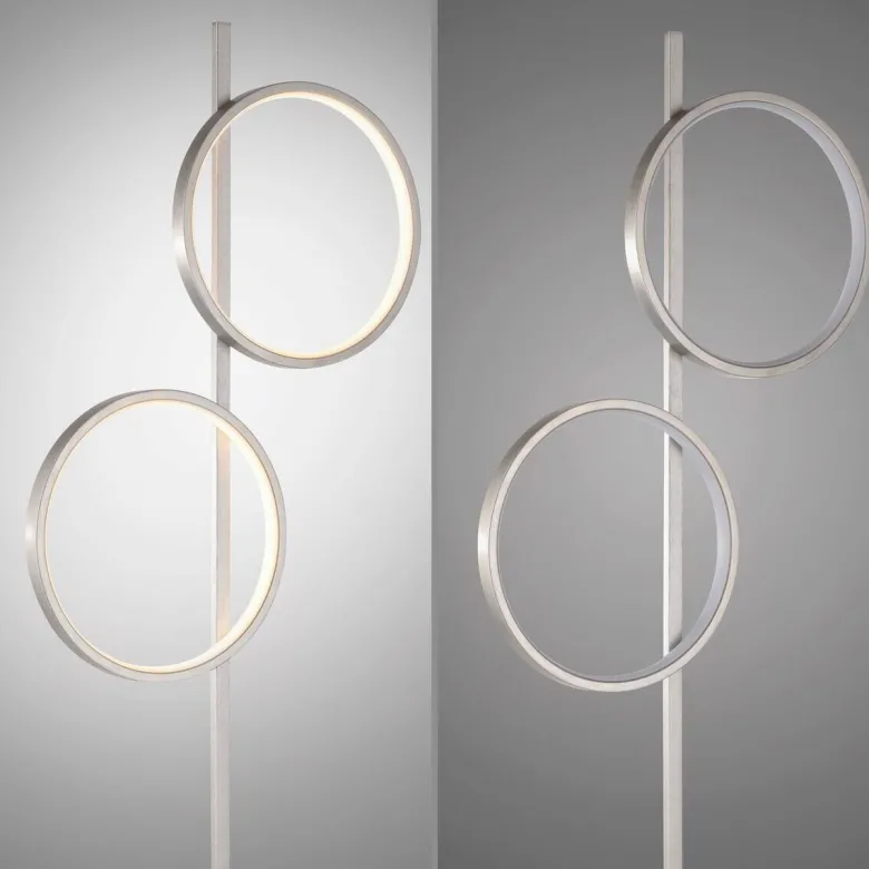 Just Light Stehlampe Mini-Ritus silber Eisen B/H/T: ca. 40,5x151x21 cm 2 Brennstellen