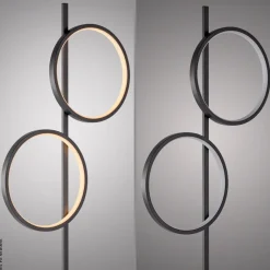 Just Light Stehlampe Mini-Ritus schwarz Eisen 2 Brennstellen