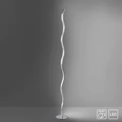 Just Light Stehlampe WAVE 15168-55 weiß stahlfarbig Metall Kunststoff B/H/T: ca. 14x120x14 cm 1 Brennstellen