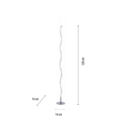 Just Light Stehlampe WAVE 15168-55 weiß stahlfarbig Metall Kunststoff B/H/T: ca. 14x120x14 cm 1 Brennstellen