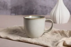 Kaffeebecher beige Steinzeug