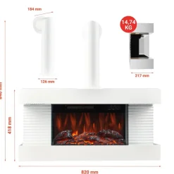 KAMINIO Elektrischer-Kamin LIZ weiß Metall B/H/T: ca. 82x84x21,7 cm ca. 2000 W
