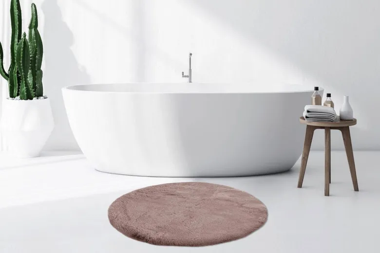 Kayoom Hochflorteppich Badematte Rabbit 525 rosa D: ca. 100 cm
