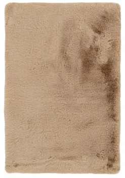 Kayoom Hochflorteppich Badematte Rabbit 425 beige B/H/L: ca. 65x3,5x100 cm