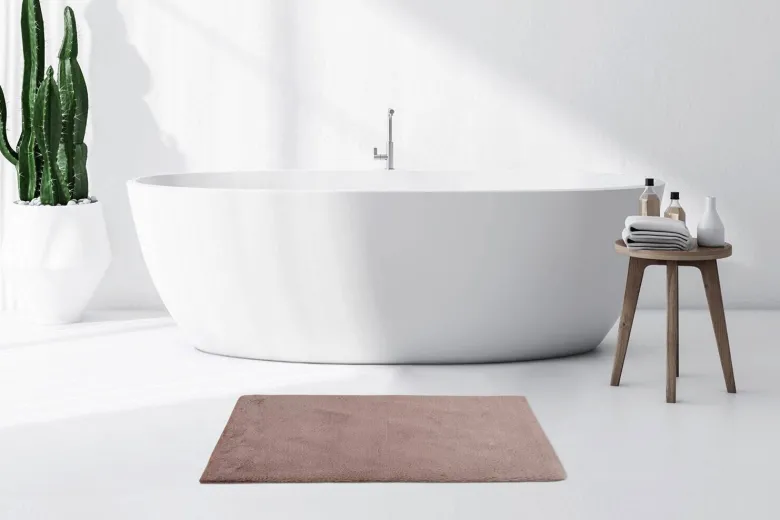 Kayoom Kurzflorteppich Badematte Rabbit Light 525 rosa B/H/L: ca. 65x2,4x100 cm