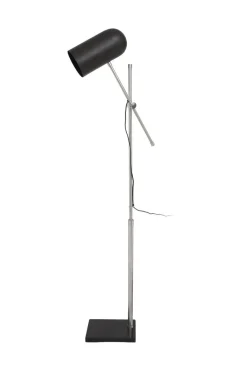 Kayoom Stehlampe schwarz silber Stahl Marmor Eisen B/H/L: ca. 18x138x58 cm E27 1 Brennstellen