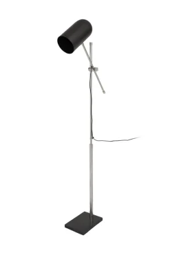 Kayoom Stehlampe schwarz silber Stahl Marmor Eisen B/H/L: ca. 18x138x58 cm E27 1 Brennstellen