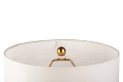 Kayoom Stehlampe weiß gold Baumwolle Eisen Marmor B/H/L: ca. 30,5x127x30,5 cm E27 1 Brennstellen