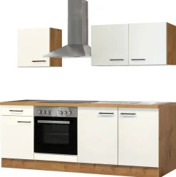 Küchenblock Avila Magnolie matt B/H/T: ca. 210x200x60 cm