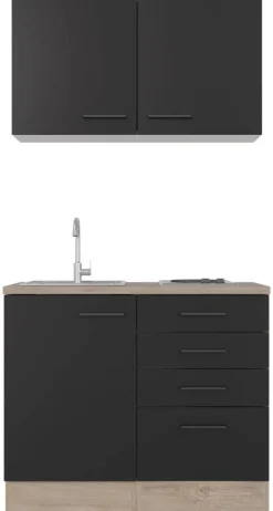 Küchenblock Capri schwarz matt B/H/T: ca. 100x200x60 cm