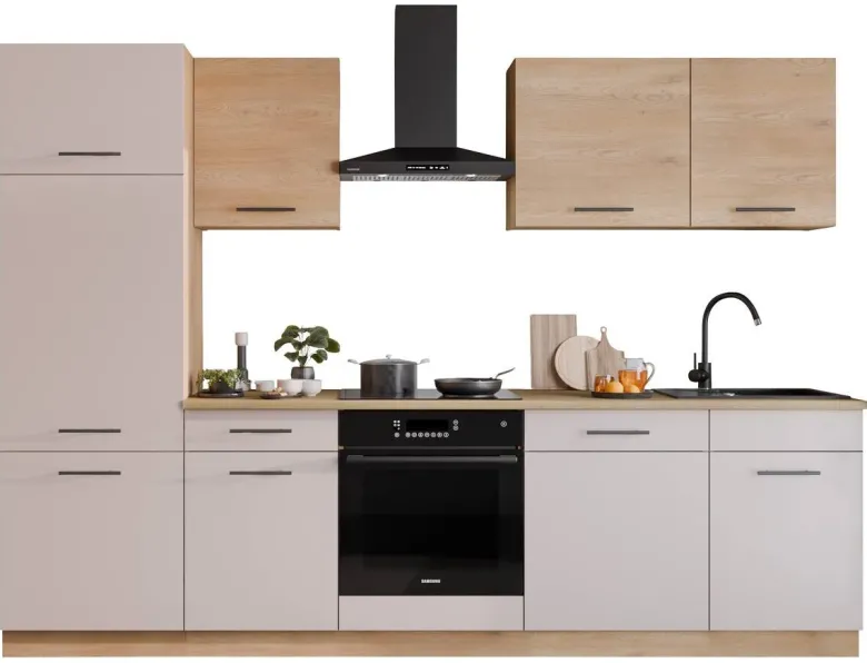 Küchenblock Max II Cashmere Eiche Nachbildung B/H/T: ca. 280x200x60 cm