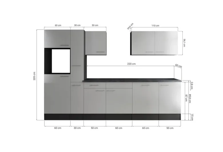 Küchenblock Oliver B/H/T: ca. 310x205x60 cm
