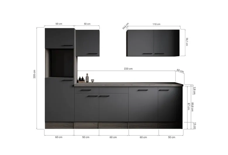 Küchenblock Oliver B/H/T: ca. 280x205x60 cm