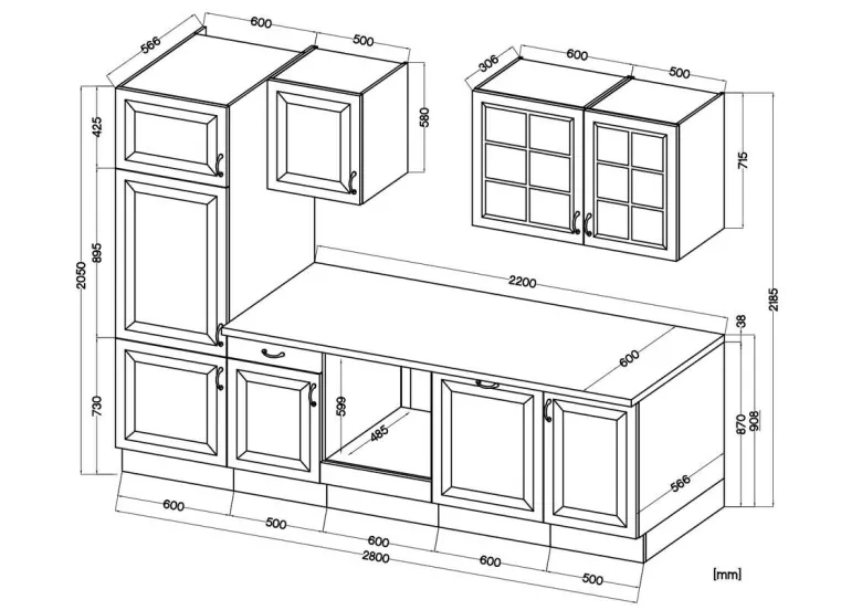 Küchenblock Stina weiß B/H/T: ca. 280x219x60 cm