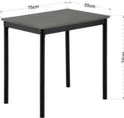 Küchentisch Beton Optik Holzwerkstoff B/H/T: ca. 75x74x55 cm